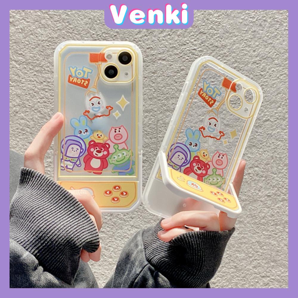 iPhone Case Silicone Soft Case Clear Case Folding Stand Airbag Shockproof Protection Camera Claw Machine Cartoon Cute Compatible For iPhone 11 13 Pro Max 12 Pro Max 7Plus xr