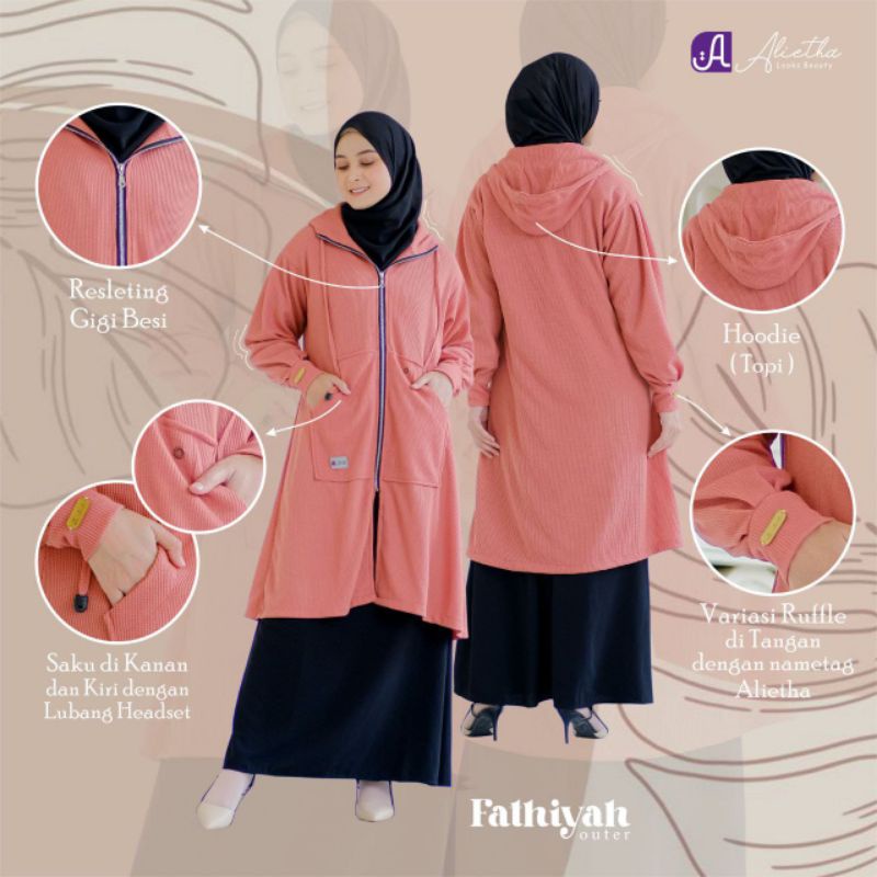 FATHIYAH OUTER MUSLIMAH ORI ALIETHA JACKET WANITA TERBARU VIRAL KEKINIAN