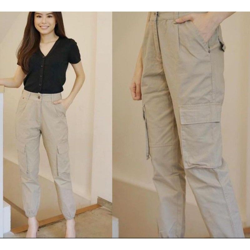 celana joger cargo wanita