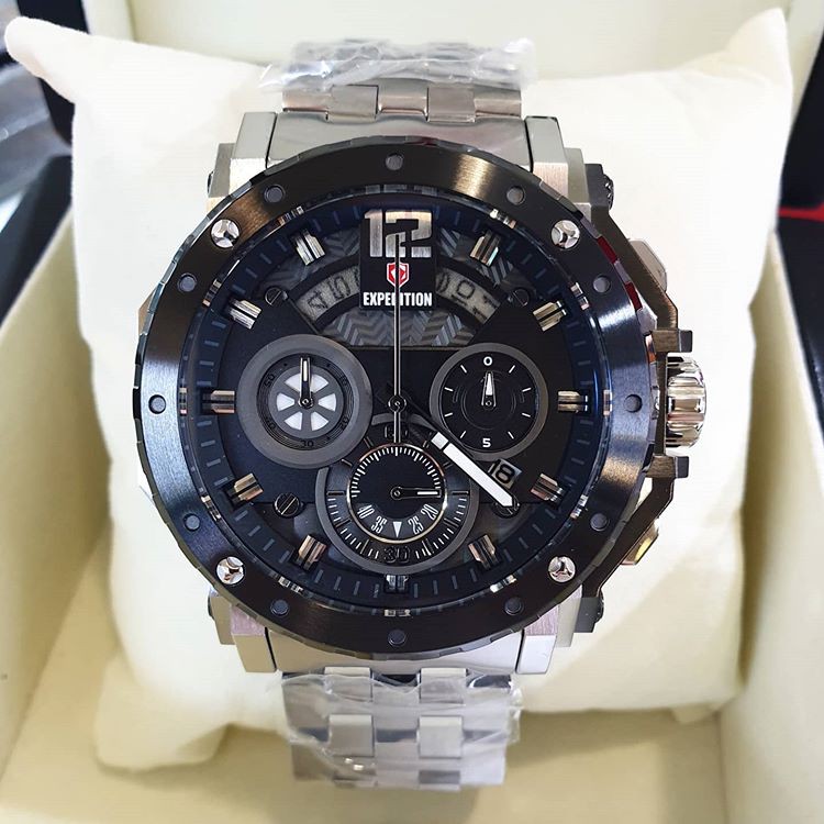 Expedition E6402 Original Jam Tangan Pria Silver Black