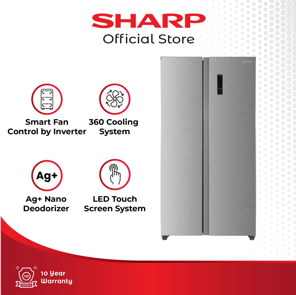 Sharp Refrigerator - Kulkas Side By Side 472 L - SJ-IS50MA-SL (Silver Metal Door)