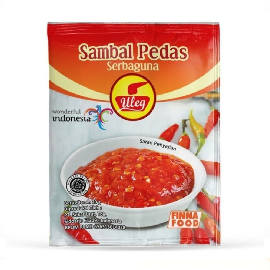 

saus sambel uleg finna pedas sachet 20