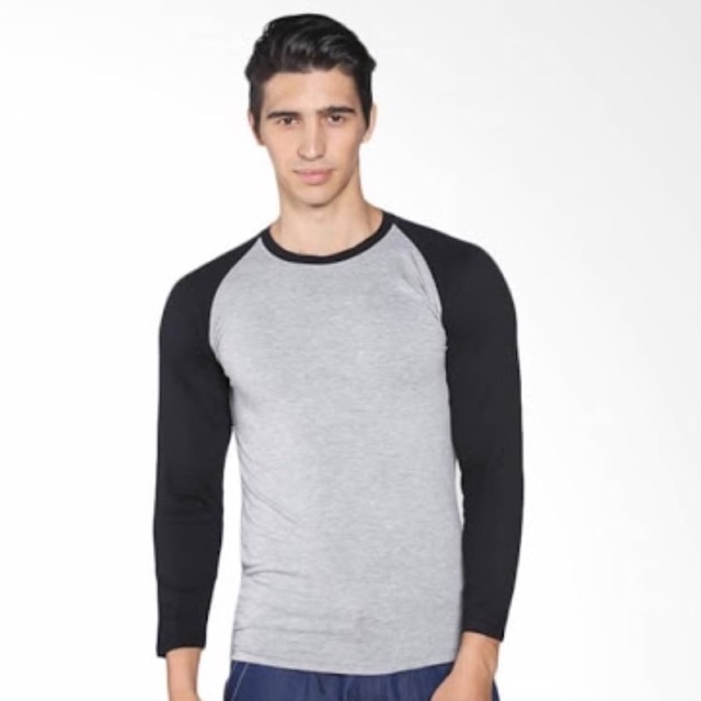 Raglan Lengan Panjang Abu Hitam/Reglan Termurah