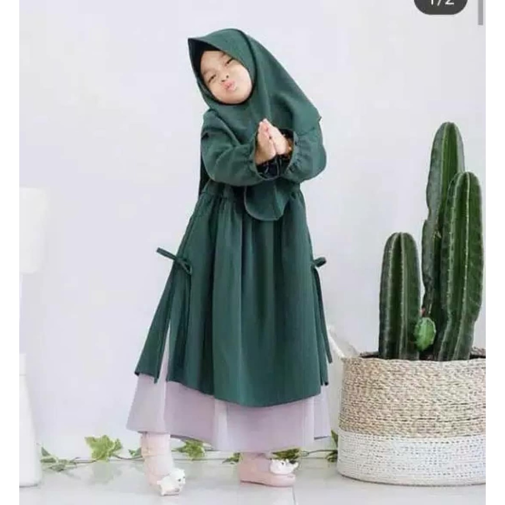 Leticia Kids / Dress / Gamis Anak 4-6Tahun / Baju Gamis Syar’i Anak Perempuan / Gamis Anak 2021