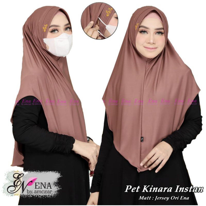 Hijab instan ENA Pet Kinara size M Polos