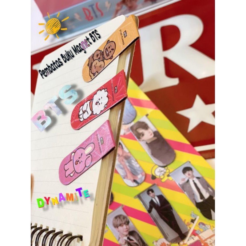 Pembatas Buku Magnet BTS Magnetic Bookmark BT21