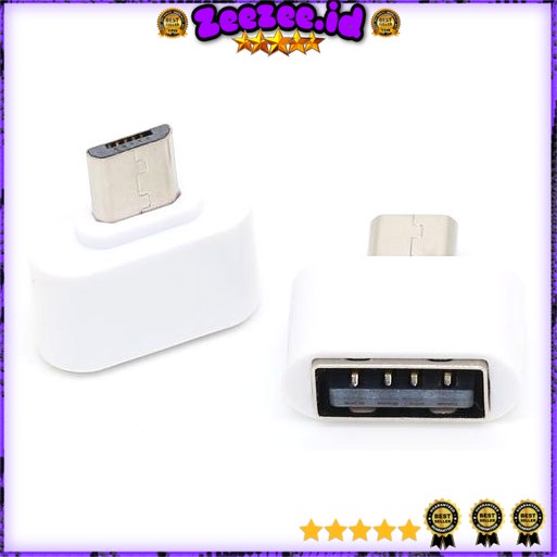 Mini OTG Adapter Micro USB ke USB Female - V8 - Color White