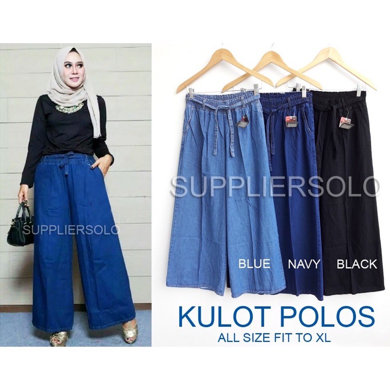 CELANA KULOT JEANS POLOS XL dan JUMBO XXXL