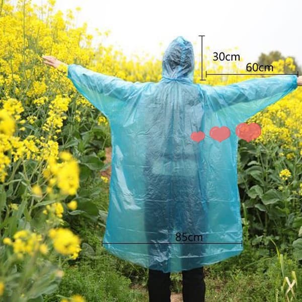 【COD】 Ponco Sekali Pakai` Jas Hujan Plastik 1 Kali Pakai` Poncho Raincoat Transparan