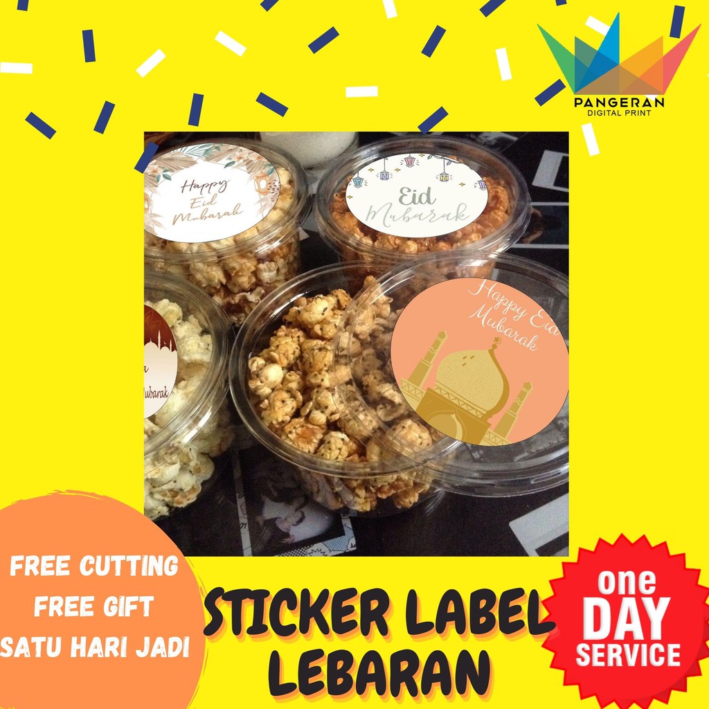 

[PARCEL] STIKER LEBARAN LABEL Makanan Hampers Lebaran/Sovenir Hari Raya /Stiker Chromo Custome