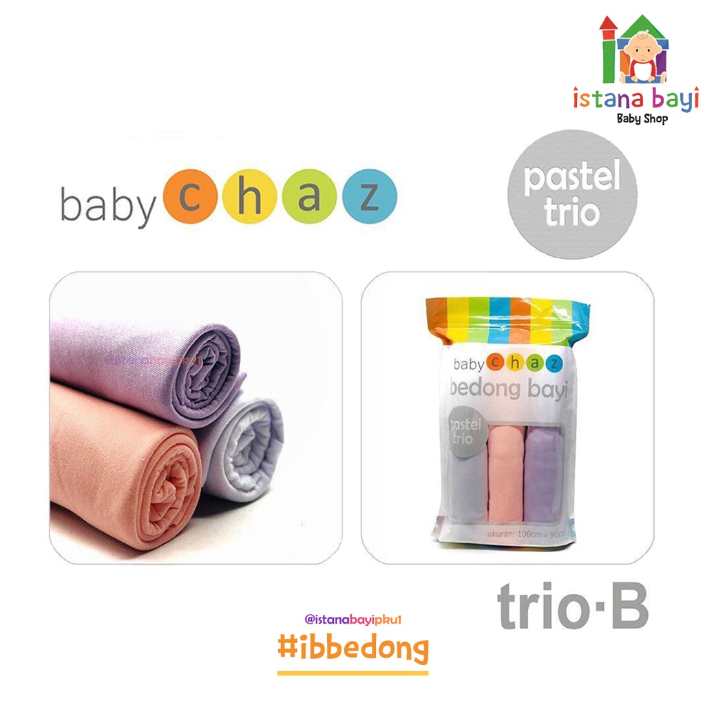 Baby Chaz Bedong Pastel 3 in 1 - Bedong bayi murah isi 3