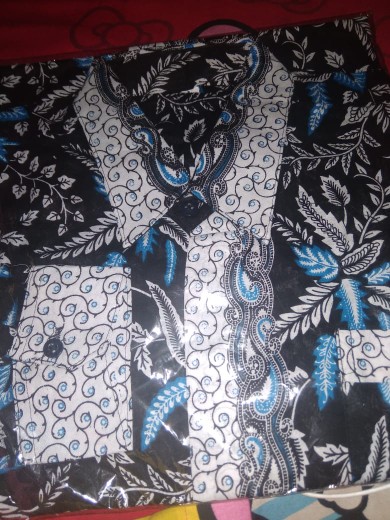 Batik Couple Keluarga Sania Ruffle Ori Ndoro Jowi Dnt Blarak Biru