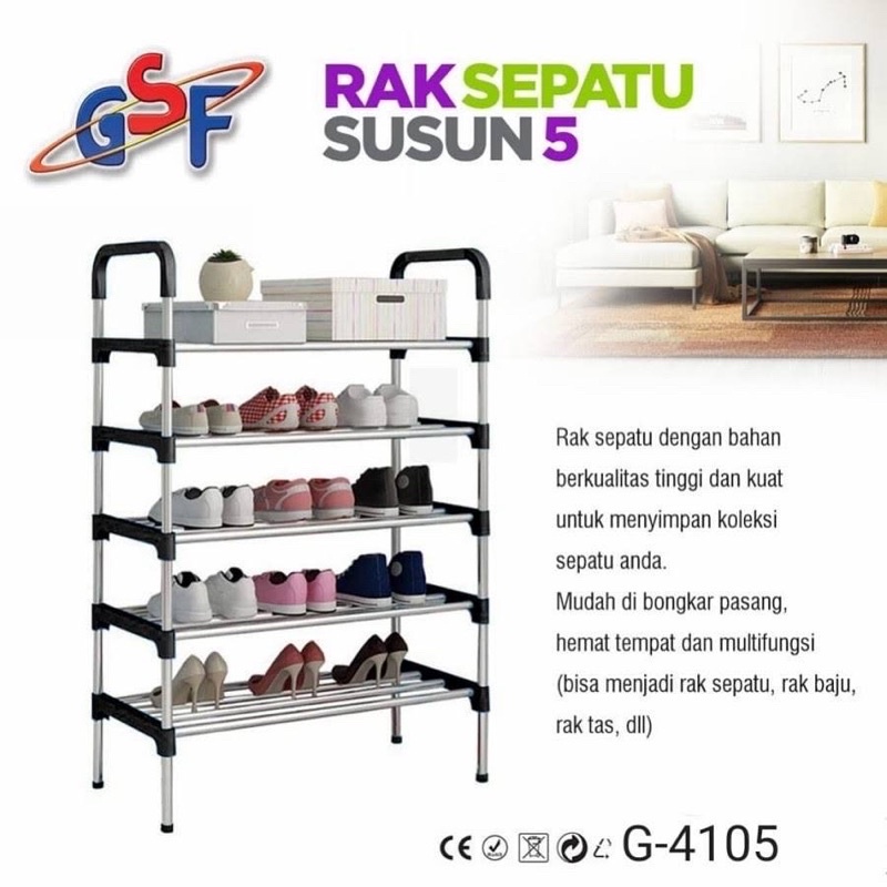 Rak sepatu susun