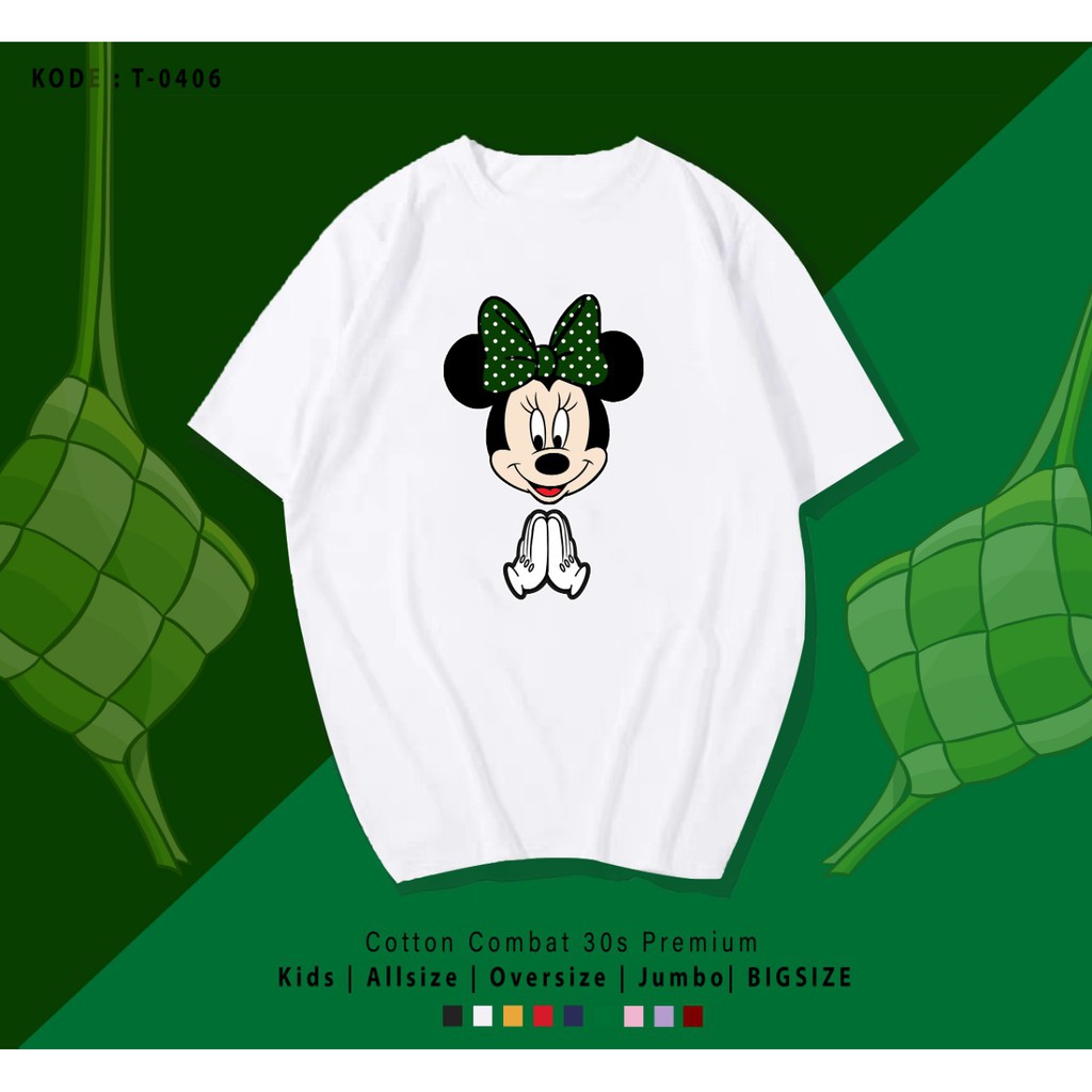 FREE CUSTOM NAMA - KAOS LEBARAN EDITION MINNIE UNISEX / TERMURAH BAJU KAOS KATUN LENGAN PENDEK / TUMBLR TEE