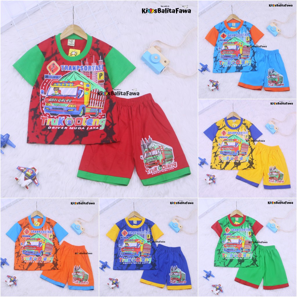 Set Cakka uk 7-8 Tahun / Murah Baju Anak Kaos Karakter Celana Lengan Pendek Laki Cowok Setelan