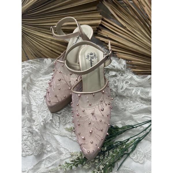 sepatu wedding wanita purri rosegold 9cm tahu