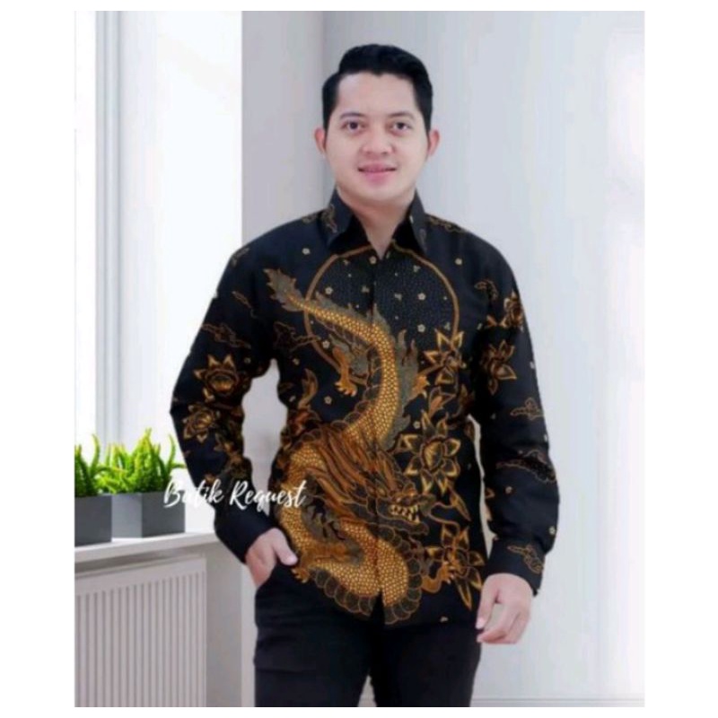 NAGA EMAS kemeja batik pria terbaru kualitas premium // batik pria murah lapis furing