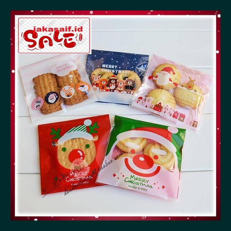 

Perlengkapan Natal -Ty- Packing Natal Christmas Santa Kantong Plastik Packaging Cookies Gift 790Natt