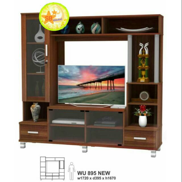 WALL UNIT SUPER/LEMARI PAJANGAN/RAK TV BESAR  - WU 895