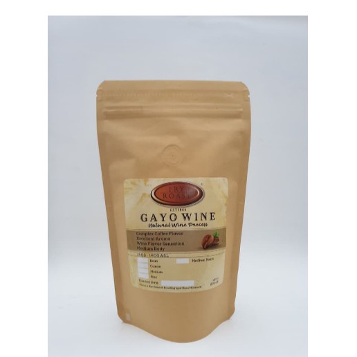 

KOPI ARABICA GAYO NATURAL WINE PROCESS 200 GR BIJI/BUBUK