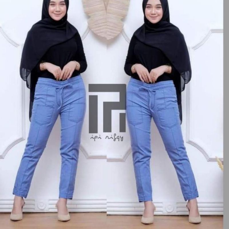 CELANA PANJANG WANITA SEMI JEANS CELANA BOYFRIEND