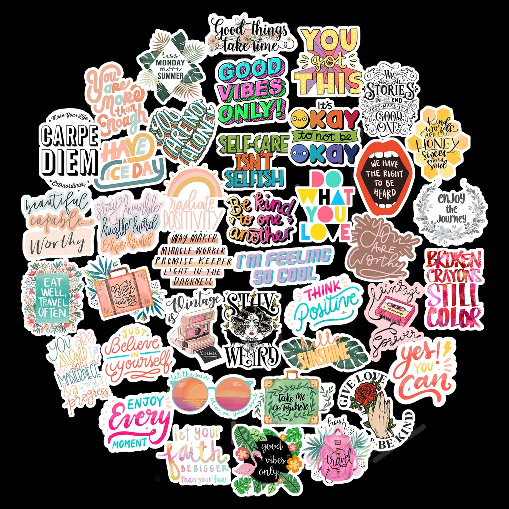 

40Pcs STICKER QUOTES TUMBLR CUTE Waterproof