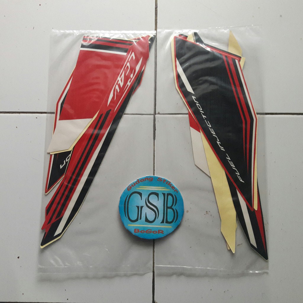 Striping Sticker Motor Yamaha Vixion Advance 2016 Merah Shopee