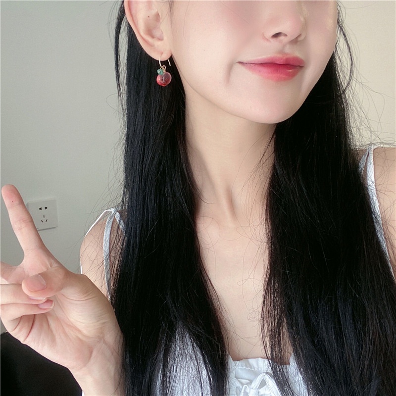 Anting Bulat Bahan Resin Gaya Korea Untuk Wanita