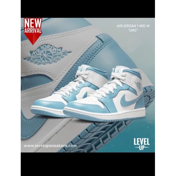 Nike Air Jordan 1 Mid UNC (W) 100%Authentic-37.5
