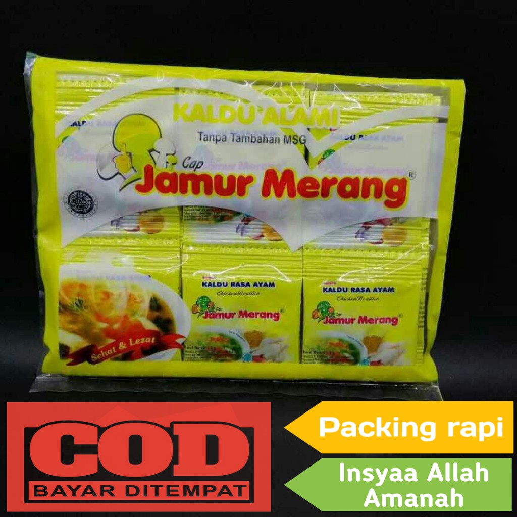 

Kaldu Alami Jamur Merang Non Msg Rasa Ayam 1 pack isi 30 sachet (Pengganti Micin)