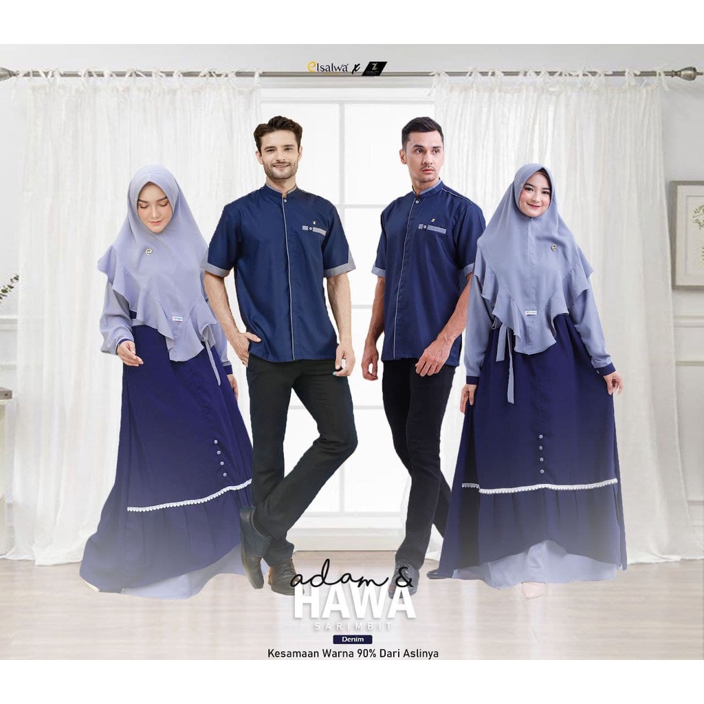 Sarimbit ADAM HAWA - Denim & Silver - original by ELSALWA