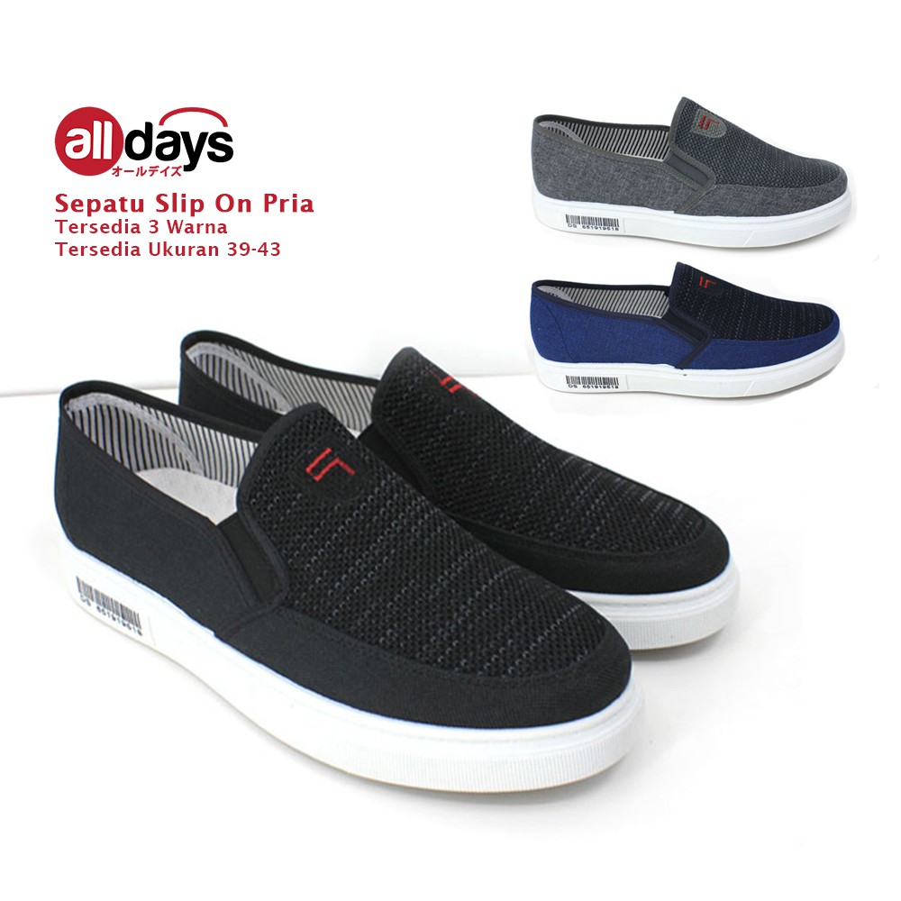 Faster Sepatu Sneakers Slip On Kanvas Import Pria 1037 Size 39-43