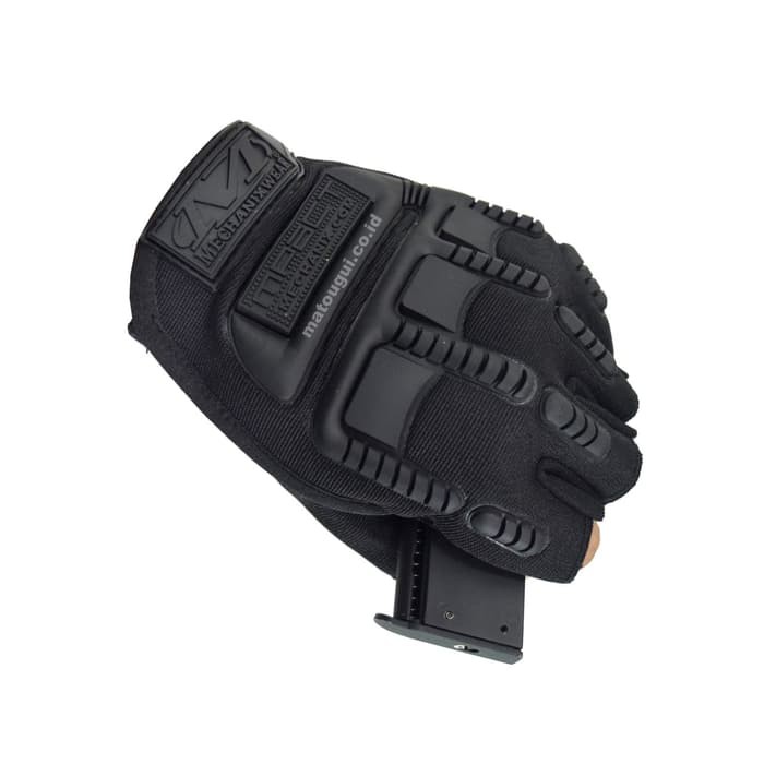 Sarung Tangan CS001/ Mechanix Gloves/ Safety Riding / Half Finger - hitam