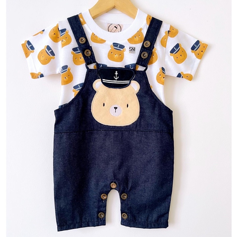 ORI BABYBEB PREMIUM CHINOS Overall Baju Setelan Kaos Pergi Jalan Lucu Fashion Anak Bayi Cowok Laki Terlaris