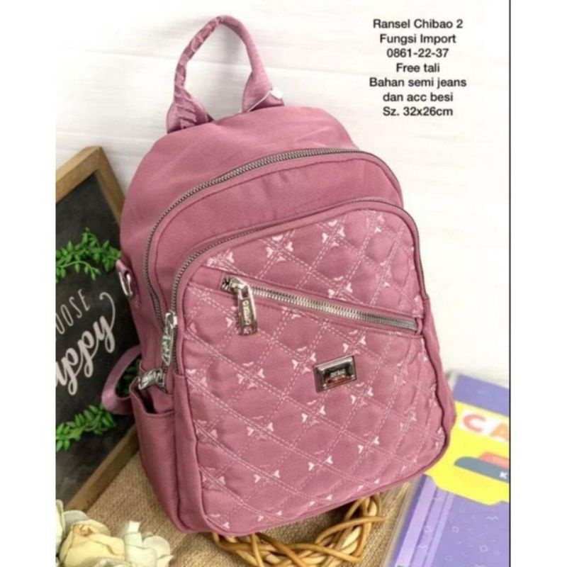 Tas ransel wanita chibao ory import terbaru 0861 kanvas