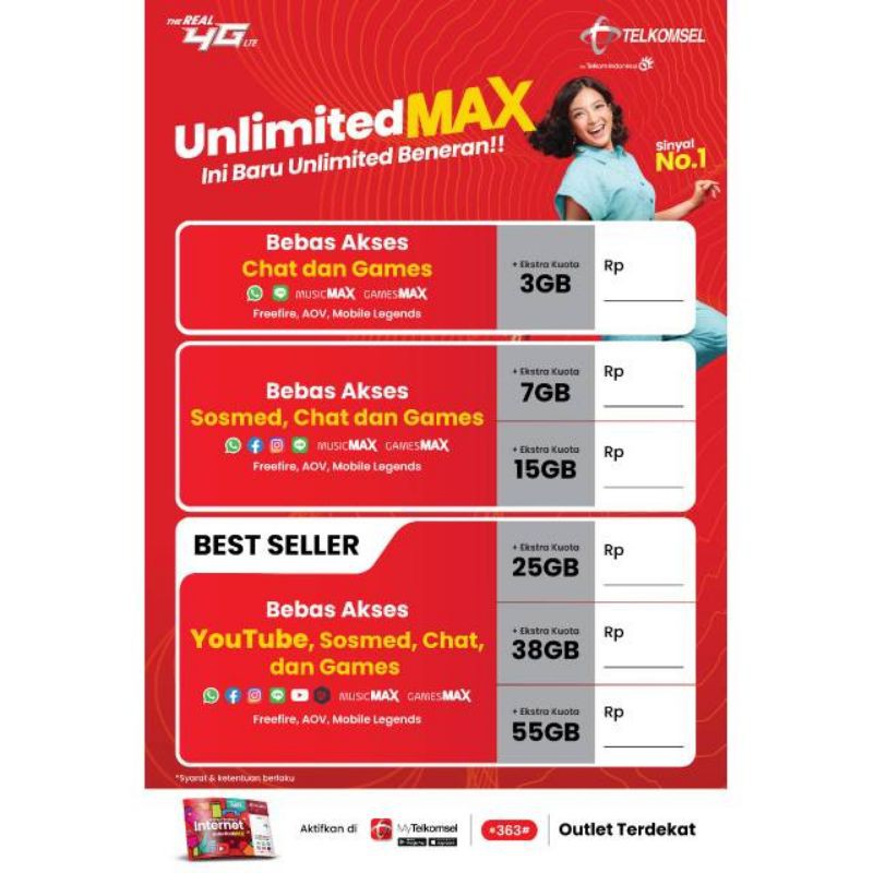 Kartu Perdana Simpati 25GB unlimited MAX dari Telkomsel