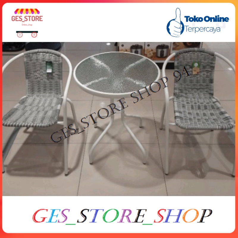 set kursi teras Putih Murah set kursi outdoor indoor set kursi dan meja cafe restoran