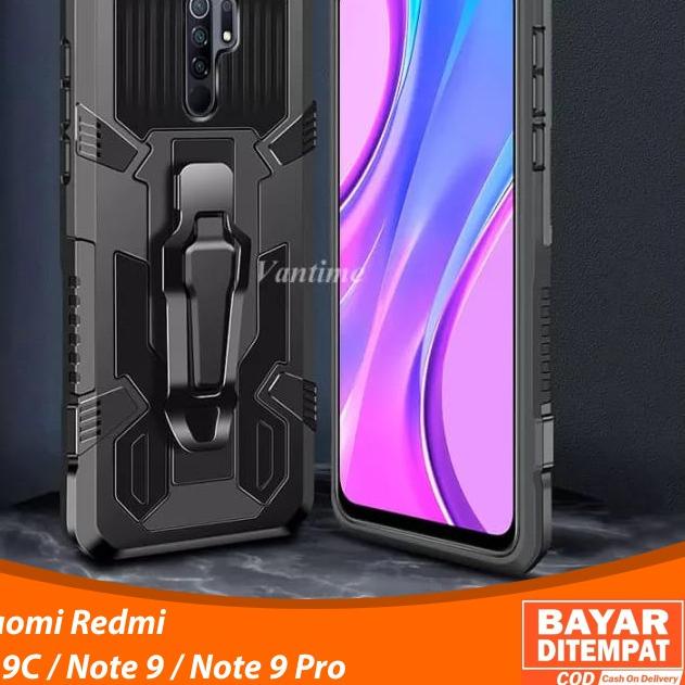 Baru - H8 Hard case i-Crystal Case Xioami Redmi  9 / 9C / Note 9 / Note 9 Pro with Belt Clip & stan 