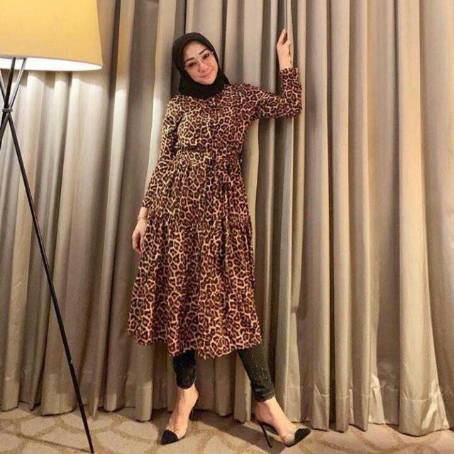 Ruairu TUNIK FERANDA LEOPARD TUNIK MONALISA MOTIF TOTOL MACAN TUNIK BUSUI Murah