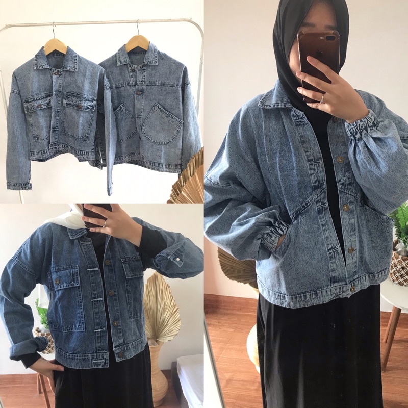 DENIM JAKET  JEANS KOREAN OVER SIZE BAGGY JACKET