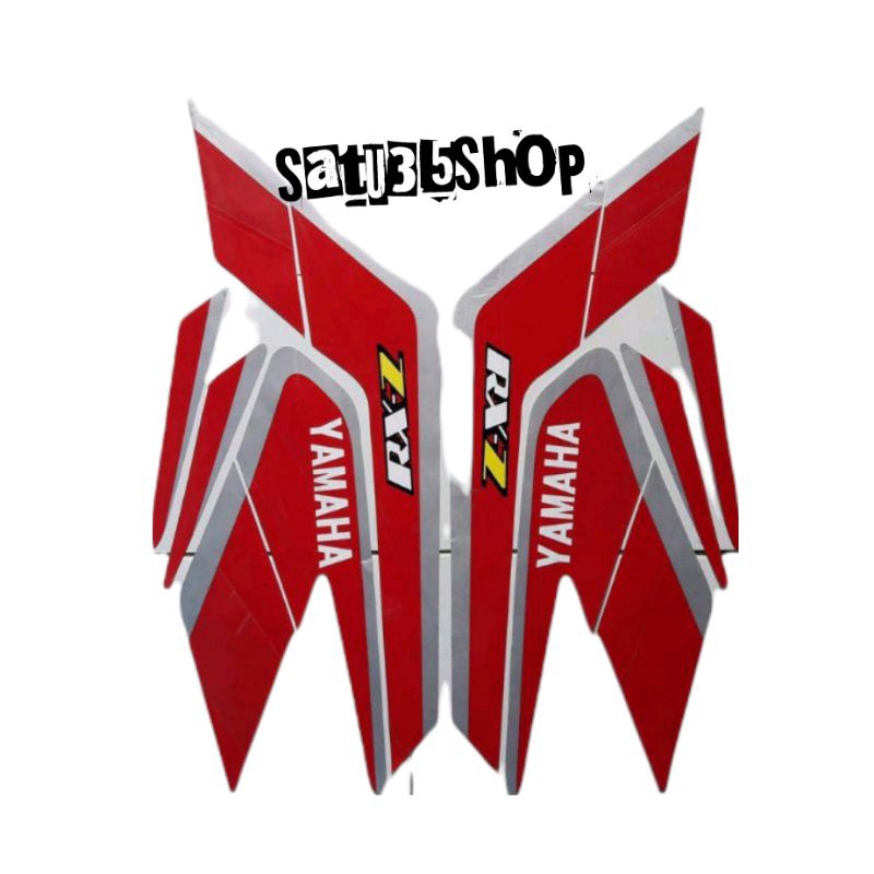 STIKER STRIPING LIS BODY MOTOR YAMAHA RXZ RX Z MERAH SILVER 1991 1992 91 92 HITAM