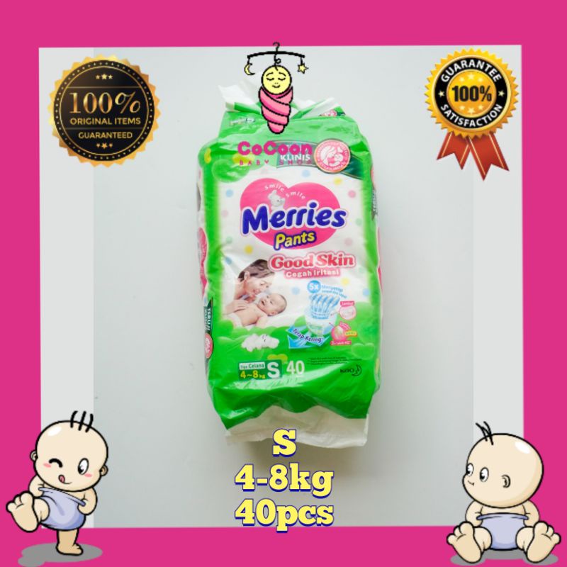 Popok Bayi Meries Merries Pants Good Skin Tipe Celana S40 S 40 pcs Unisex