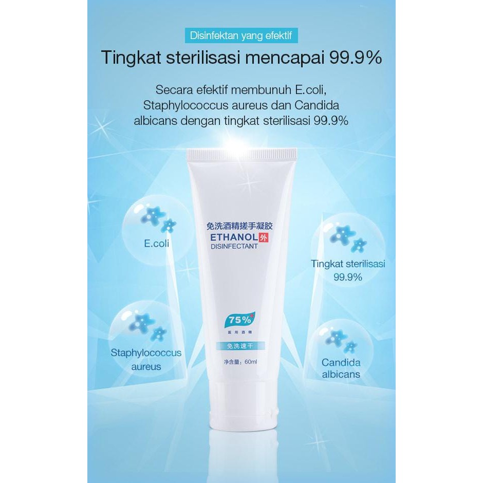 60ML CARLOTTA HS001 75 persen Ethanol Moisturizing Hand Sanitizer GEL 60ML Desinfektan Moisturizing