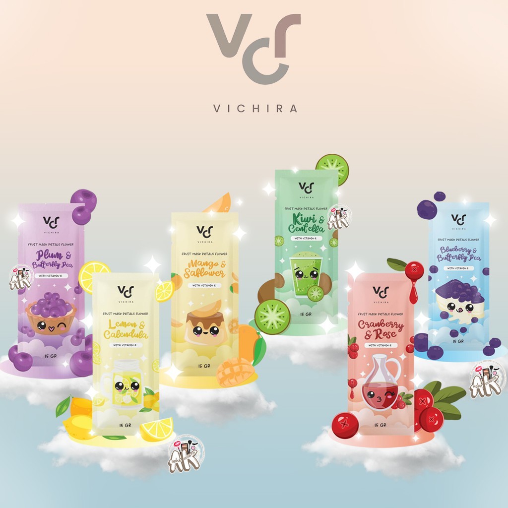 WASH OFF MASK FACE MASK FRUIT MASK PETALS FLOWER 15GR BY VICHIRA MASK