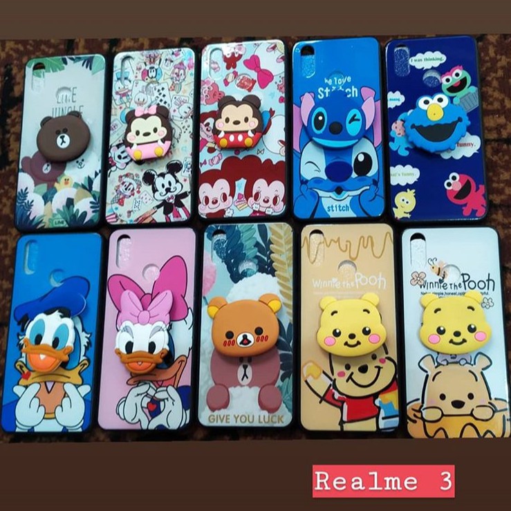 REALME 3 REALME 3 PRO CASE KARAKTER + POP SOCKET 3D