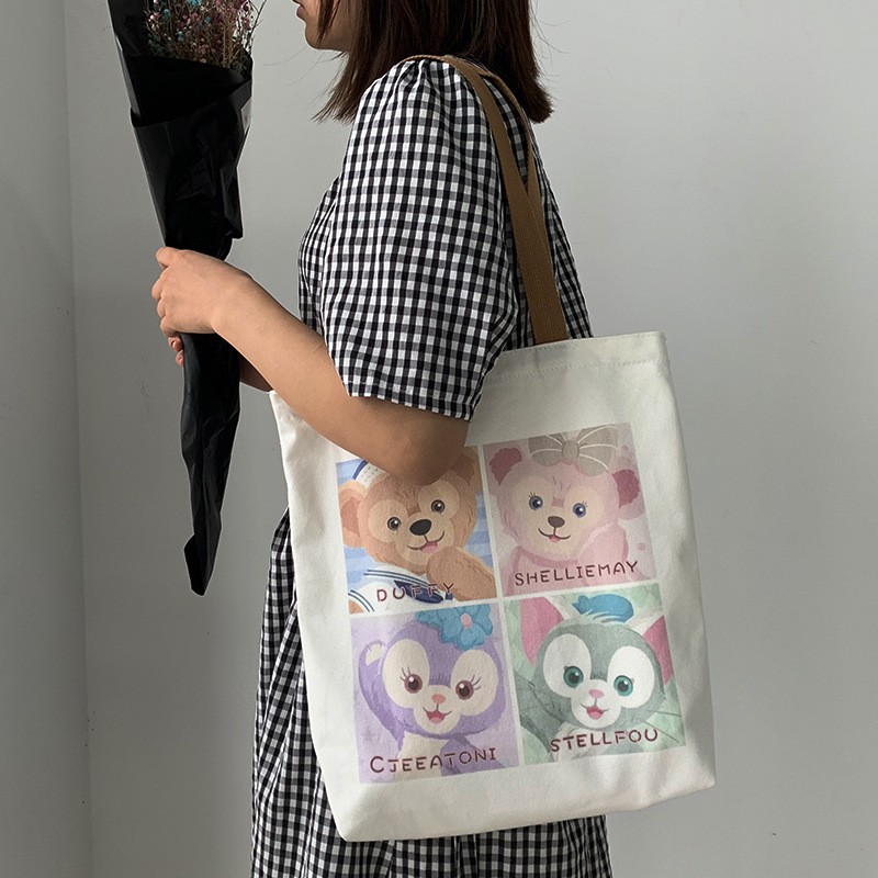 TC-82 tas kanvas canvas wanita import shoulder bag bahu korea jepang bear