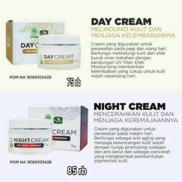 Day Cream dan Night Cream hpai