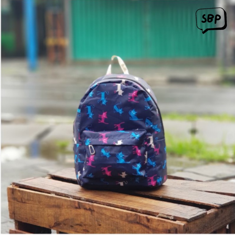 Tas Ransel Backpack Mini Motif Vintage Multifungsi Anak Remaja Dewasa Cewek Wanita Terbaru