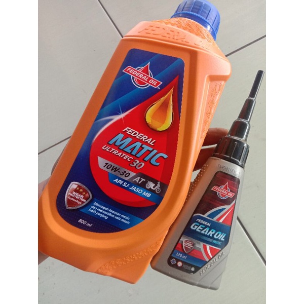 PAKET OLI MESIN FEDERAL+OLI GEAR FEDERAL SEPADA MOTOR MATIC