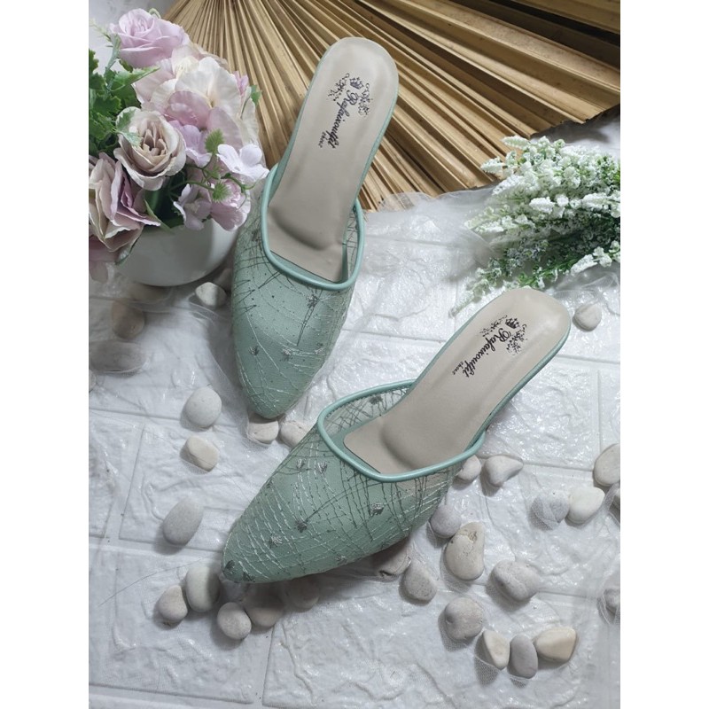 sepatu SExy green mint tinggi 5cm